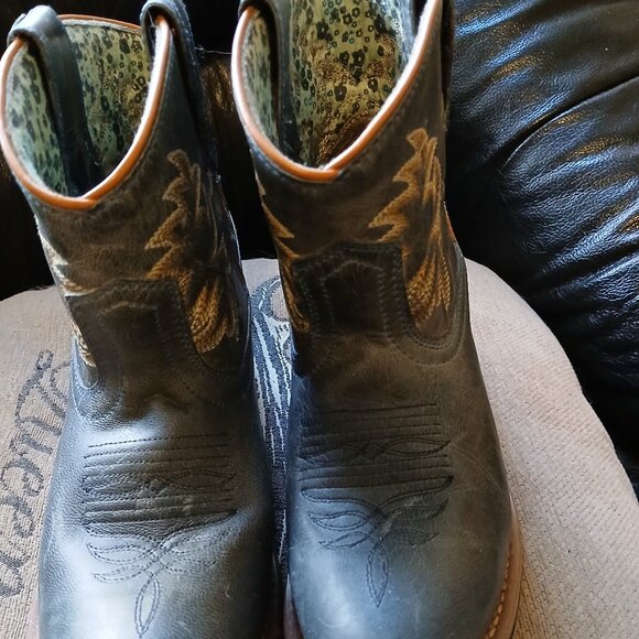 Authentic Laredo Women's Sapphyre Leather Western Booties Round Toe - Picture 8 of 13